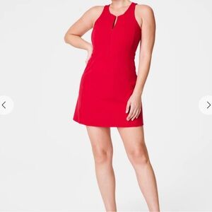 SPANX Vibrant Red Sleeveless Midi Dress